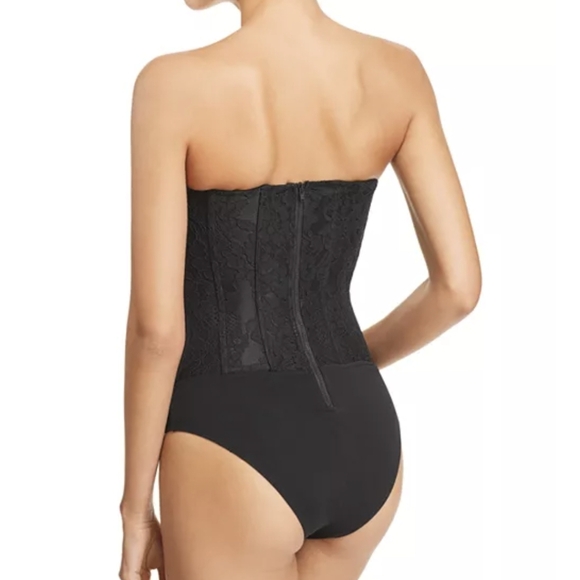 Bardot Oskar Lace Bustier Bodysuit, Snap Closure, Detachable Shoulder Straps, 2 - Picture 3 of 16